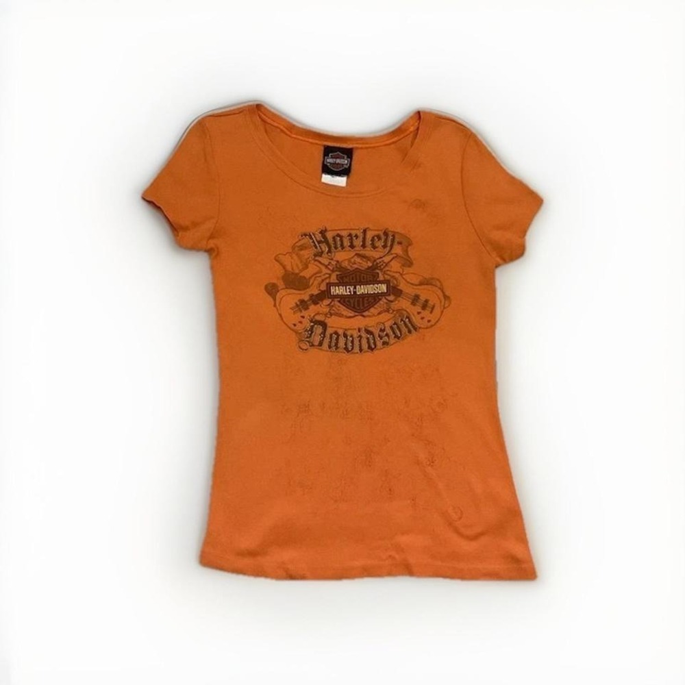 Women's Harley‎ Davidson Medium Las Vegas T Shirt Cut Scoop Neck Motorcycle 2008